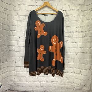 Azalea by Firmiana Dress XXL Black Gingerbread Man Christmas Cookies Stretchy